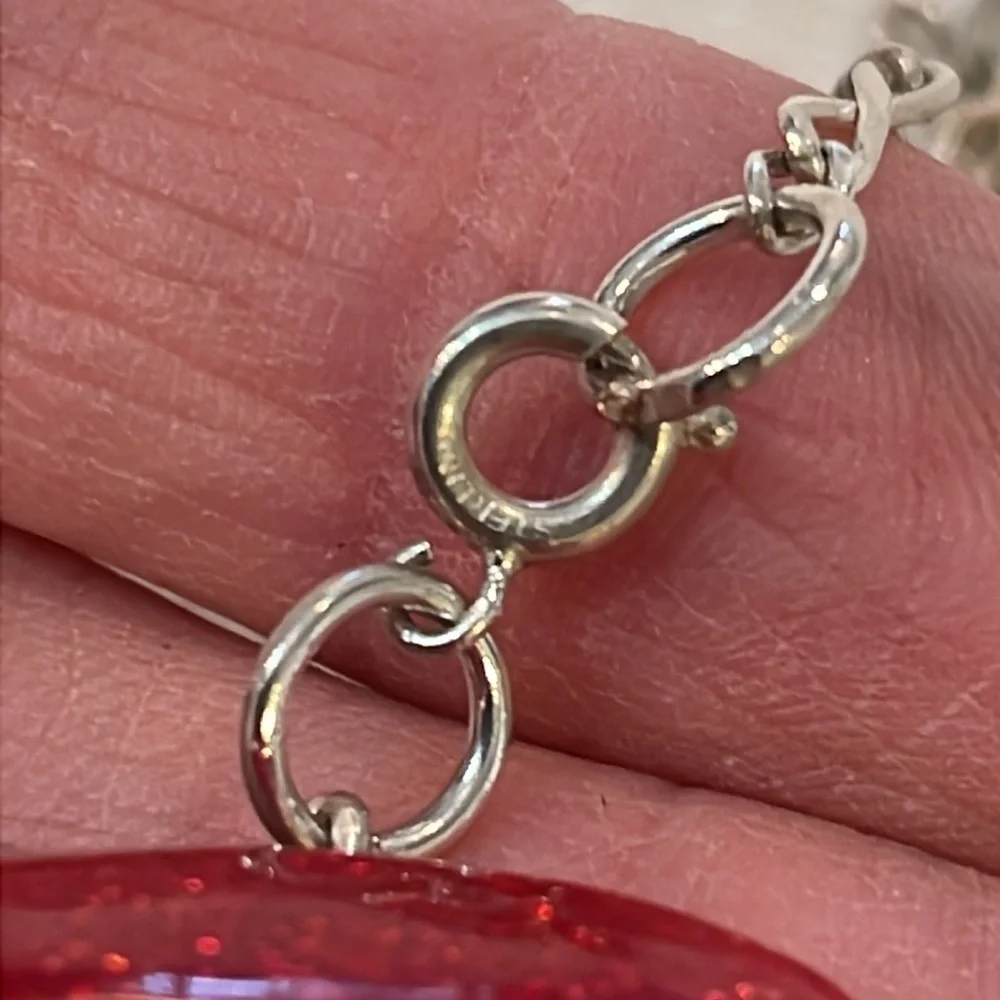 Sterling silver real pearls natural stone Large pendant unique link chain